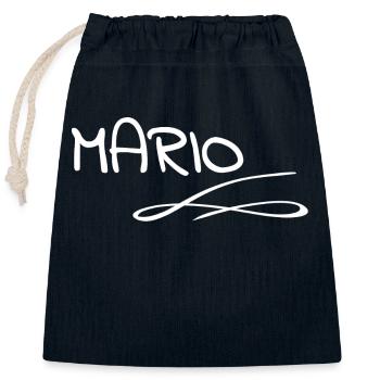 Geschenk für Mario - Verschließbarer Geschenkbeutel aus Baumwolle (25x30cm) - Navy - Vorne