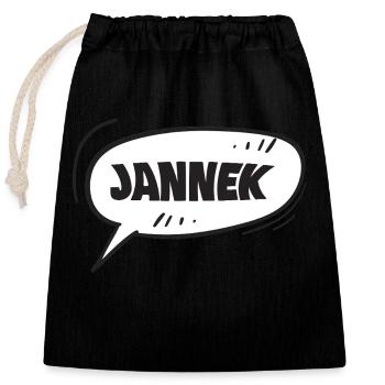 Jannek Jannek - Closable cotton gift bag (25x30cm) - black - Front