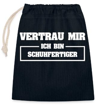 Cadeau pour fabricant de chaussures - Sac cadeau en coton avec cordon (25 x 30 cm) - bleu marine - Devant