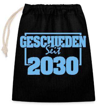 Divorced 2030 - Closable cotton gift bag (25x30cm) - black - Front