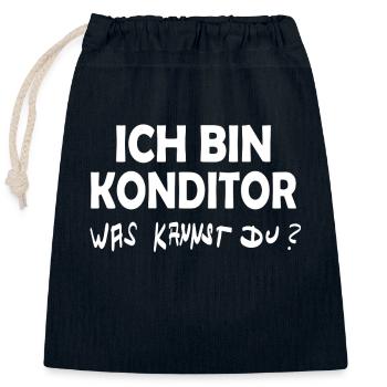 Konditor als Beruf - Verschließbarer Geschenkbeutel aus Baumwolle (25x30cm) - Navy - Vorne