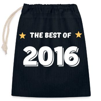 Best of 2016 - Closable cotton gift bag (25x30cm) - navy - Front