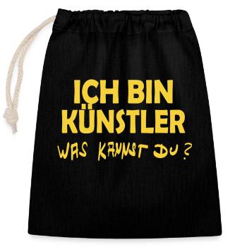 Artiste - Sac cadeau en coton avec cordon (25 x 30 cm) - noir - Devant