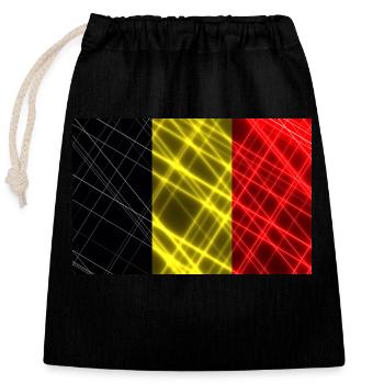 Belgien - Verschließbarer Geschenkbeutel aus Baumwolle (25x30cm) - Schwarz - Vorne