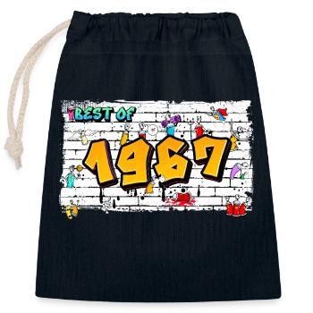 Classic Rebel 1967 Graffiti – 58 ans d’Iconic - Sac cadeau en coton avec cordon (25 x 30 cm) - bleu marine - Devant