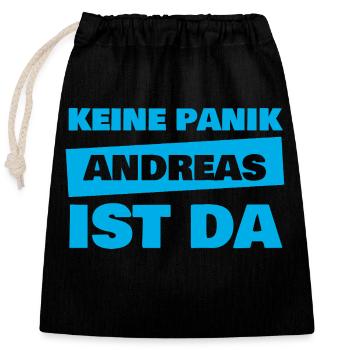 Vorname Andreas - Verschließbarer Geschenkbeutel aus Baumwolle (25x30cm) - Schwarz - Vorne