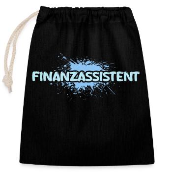 Financial assistant as a job - Closable cotton gift bag (25x30cm) - black - Front
