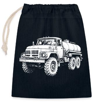 Heavy-duty colossus retro - Closable cotton gift bag (25x30cm) - navy - Front