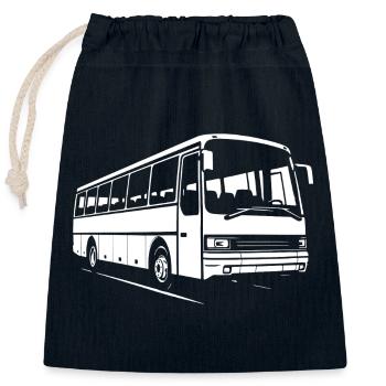 Old-school long-distance coach - Closable cotton gift bag (25x30cm) - navy - Front