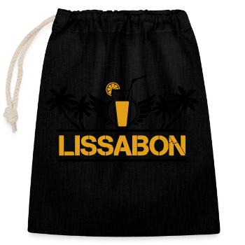 Lissabon - Verschließbarer Geschenkbeutel aus Baumwolle (25x30cm) - Schwarz - Vorne