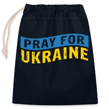 Pray for Ukraine - Verschließbarer Geschenkbeutel aus Baumwolle (25x30cm) - Navy - Vorne