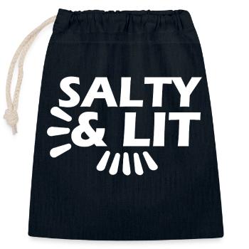 Sel et Lumière - Sac cadeau en coton avec cordon (25 x 30 cm) - bleu marine - Devant