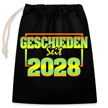 2028 - Closable cotton gift bag (25x30cm) - black - Front