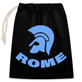 ROME - Verschließbarer Geschenkbeutel aus Baumwolle (25x30cm) - Schwarz - Vorne