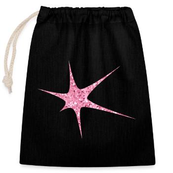 Pink Glitzer Starburst Funkeln - Verschließbarer Geschenkbeutel aus Baumwolle (25x30cm) - Schwarz - Vorne