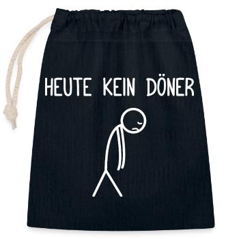 No kebab kebab skewer today Kebab lover - Closable cotton gift bag (25x30cm) - navy - Front