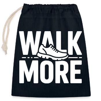 Walk More 10000 Schritte - Verschließbarer Geschenkbeutel aus Baumwolle (25x30cm) - Navy - Vorne