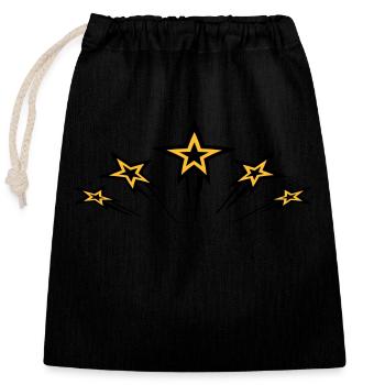 flying_stars - Verschließbarer Geschenkbeutel aus Baumwolle (25x30cm) - Schwarz - Vorne