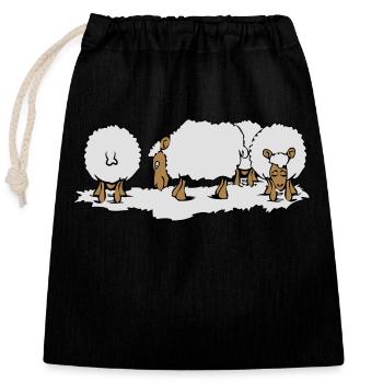 SHEEP herd - Closable cotton gift bag (25x30cm) - black - Front