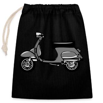motorroller freiheit - Verschließbarer Geschenkbeutel aus Baumwolle (25x30cm) - Schwarz - Vorne