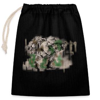 Soldier - Closable cotton gift bag (25x30cm) - black - Front