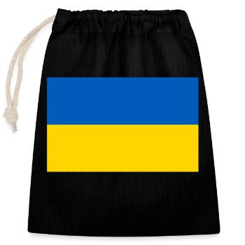 Drapeau de l’Ukraine - Sac cadeau en coton avec cordon (25 x 30 cm) - noir - Devant