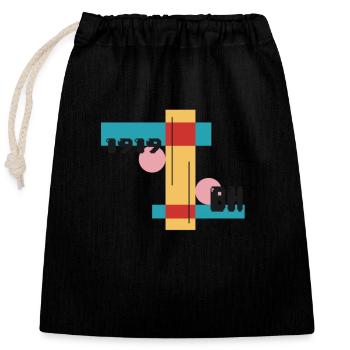bauhaus 1919 - Closable cotton gift bag (25x30cm) - black - Front