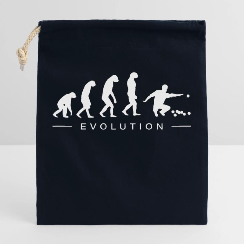 Boule player Pentanqué Evolution Development Closable cotton gift bag (25x30cm)