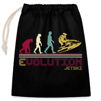 Jetski Evolution Retro - Verschließbarer Geschenkbeutel aus Baumwolle (25x30cm) - Schwarz - Vorne
