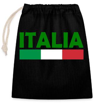 Italien - Verschließbarer Geschenkbeutel aus Baumwolle (25x30cm) - Schwarz - Vorne