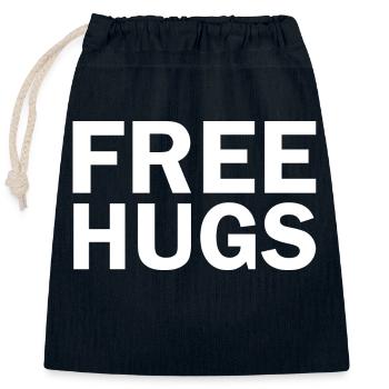 Free hugs - Verschließbarer Geschenkbeutel aus Baumwolle (25x30cm) - Navy - Vorne