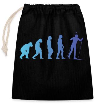 Biathlon Sports d’hiver Evolution Cadeau Biathlète - Sac cadeau en coton avec cordon (25 x 30 cm) - noir - Devant