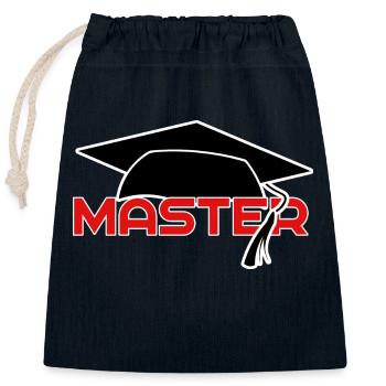 teacher master - Verschließbarer Geschenkbeutel aus Baumwolle (25x30cm) - Navy - Vorne