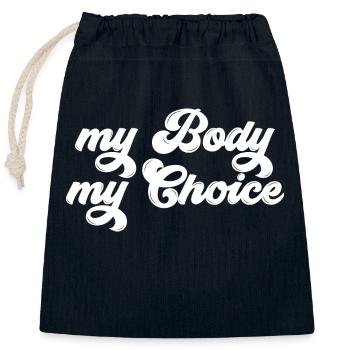 mon corps mon choix féminisme femmes femmes - Sac cadeau en coton avec cordon (25 x 30 cm) - bleu marine - Devant