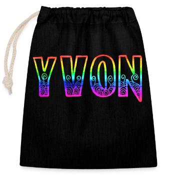 yvon rs regenbogen - Verschließbarer Geschenkbeutel aus Baumwolle (25x30cm) - Schwarz - Vorne