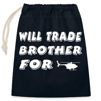 Helicopter - Closable cotton gift bag (25x30cm) - navy - Front