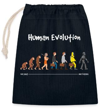 Evolution unsere Zukunft Dunkel - Verschließbarer Geschenkbeutel aus Baumwolle (25x30cm) - Navy - Vorne