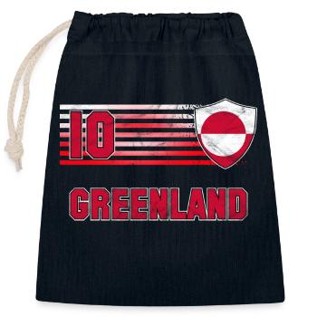Équipe du Groenland de football - Sac cadeau en coton avec cordon (25 x 30 cm) - bleu marine - Devant