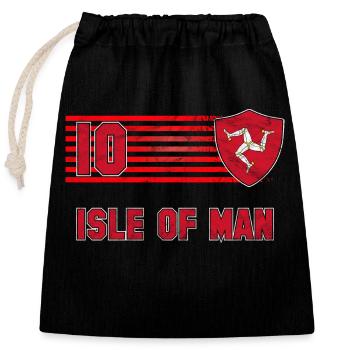 Isle Of Man Football Team - Closable cotton gift bag (25x30cm) - black - Front