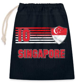 Singapur Fußball Mannschaft - Verschließbarer Geschenkbeutel aus Baumwolle (25x30cm) - Navy - Vorne