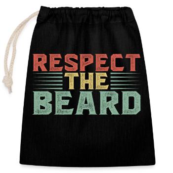 Respect the Beard - Closable cotton gift bag (25x30cm) - black - Front