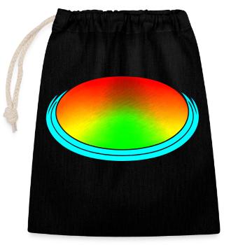 Rainbow gradient colorful cool retro trendy Art 1 - Closable cotton gift bag (25x30cm) - black - Front
