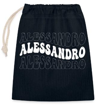 Drôle Alessandro Groovy 4 Hommes Femmes Cool - Sac cadeau en coton avec cordon (25 x 30 cm) - bleu marine - Devant