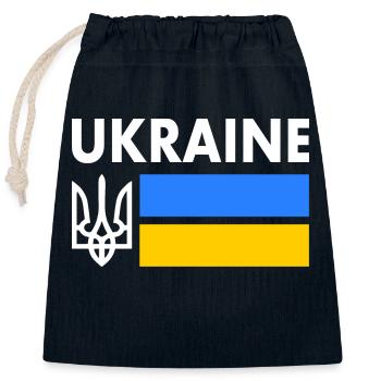 Ukraine - Sac cadeau en coton avec cordon (25 x 30 cm) - bleu marine - Devant