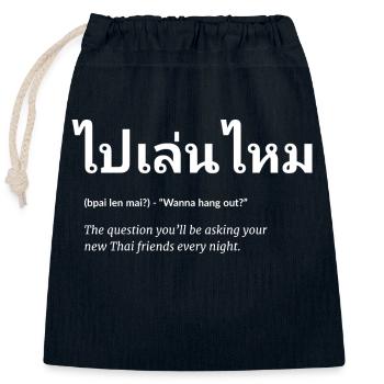 Thailand Thai Freundschaft - Verschließbarer Geschenkbeutel aus Baumwolle (25x30cm) - Navy - Vorne