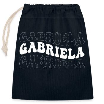 Drôle Gabriela Groovy 4 Hommes Femmes Cool Gabriela - Sac cadeau en coton avec cordon (25 x 30 cm) - bleu marine - Devant