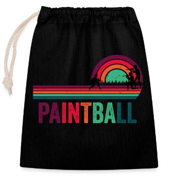 Paintball Retro Vintage - Closable cotton gift bag (25x30cm) - black - Front