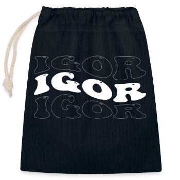 Drôle Igor Groovy 4 Hommes Femmes Cool Igor Tie Dye - Sac cadeau en coton avec cordon (25 x 30 cm) - bleu marine - Devant