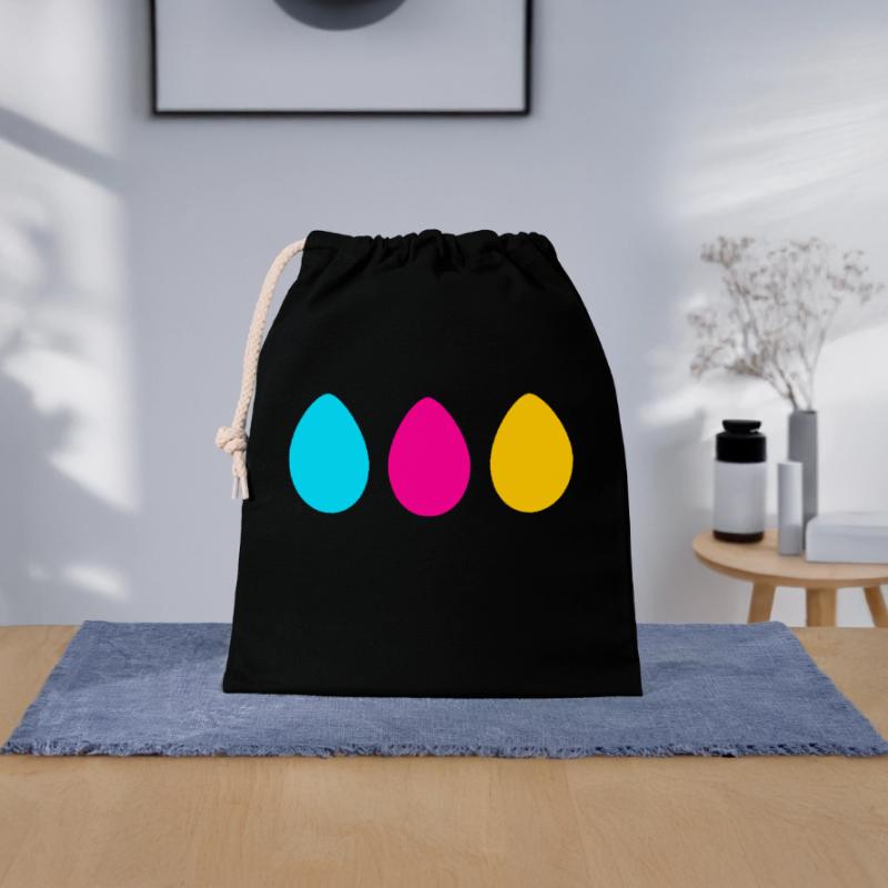 Three Easter eggs Closable cotton gift bag (25x30cm)