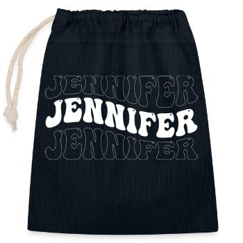 Drôle Jennifer Groovy 4 Hommes Femmes Cool Jennifer - Sac cadeau en coton avec cordon (25 x 30 cm) - bleu marine - Devant